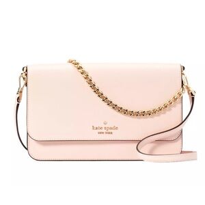 New Kate Spade Madison Medium Flap Convertible Crossbody Conch Pink